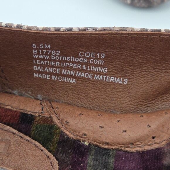 Born Women's Lilly Ballet Flat Size 8.5 Brown Snake Leather Suede Knot Bow Shoes - Picture 9 of 9